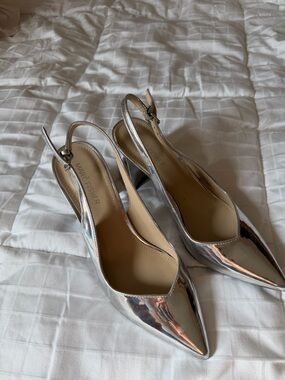 MARC FISHER SILVER HEELS